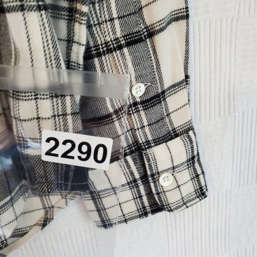 Polo Ralph Lauren Plaid Flannel Shirt Rhinestone Logo Monogram Womens Small - Picture 8 of 8